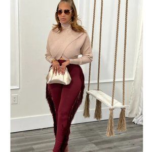 Fringe Benefits Pants (Burgundy)